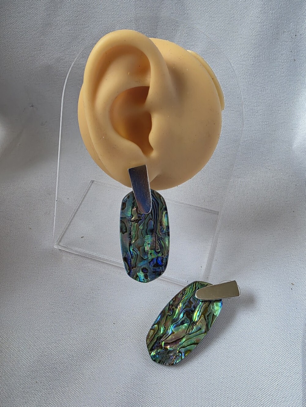 Kendra Scott Abalone Ellie Silver Tone Post Earrings